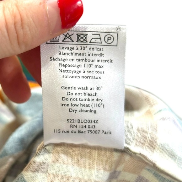 Sezane Bow Front Skirt Mini 70s Ditsies Size 36 US 4 Geometric Brown Orange NWOT - Picture 11 of 11